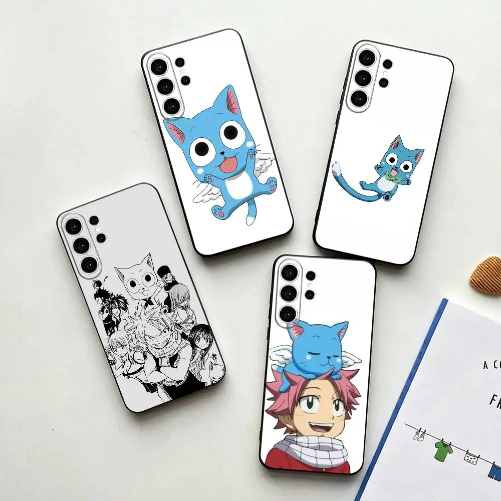 Anime Fairy Tail Happy   Phone Case For Samsung S25,S24,S21,S22,S23,S30,Ultra,S20,Plus,Fe,Note,10,9,5G Black Cover