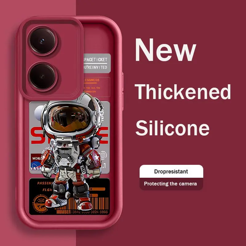 Y100 Astronauts Phone Case For VIVO Y91 i Y89 V29 V29Pro V27 25 23 V21 X90 Pro X80 X70 Shockproof Protection Back Cover