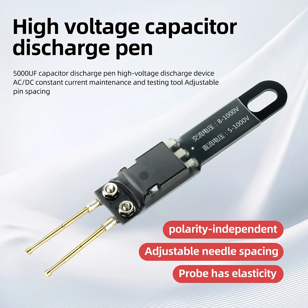 Stylo de décharge de condensateur 5000μF avec espacement de broches réglable, outil de réparation électronique, test de commutateur de protection contre les chocs électriques
