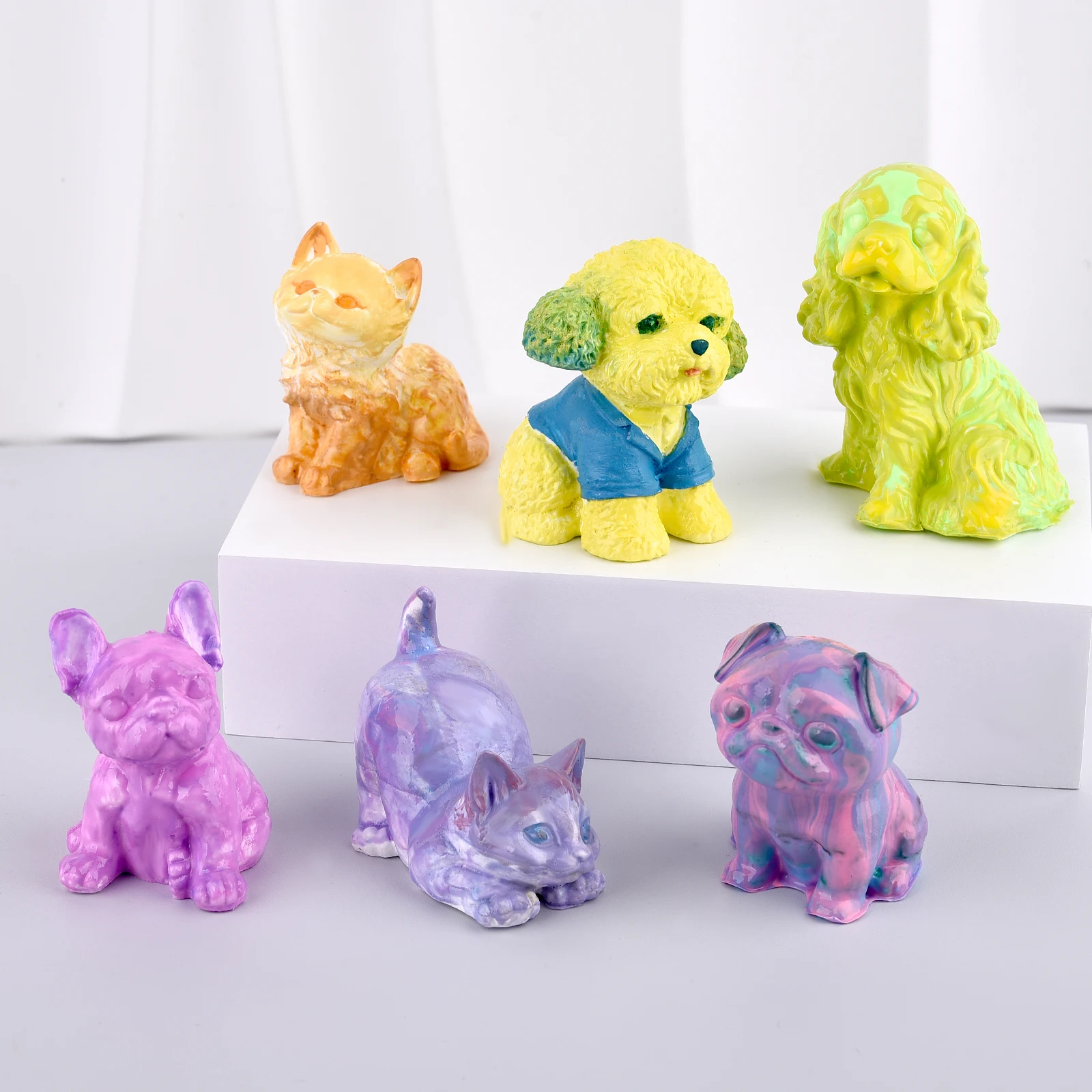 DIY эпоксидная смола собака кошка силиконовая форма для свечей 3D поделки животных смола гипсовое мыло форма животное ремесло литейная форма домашний декор подарок