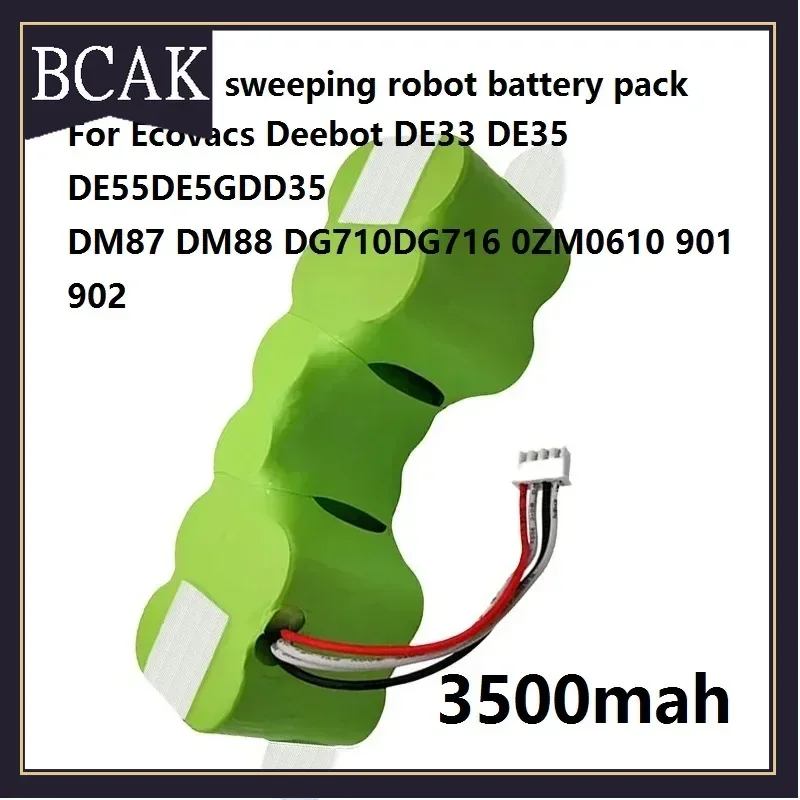 3500mAh 12V BCAK Style Ni-MH Rechargeable Battery for Ecovacs Deebot DE5G DM88 902 901 610  Robot Vacuum Cleaner Battery Free Sh