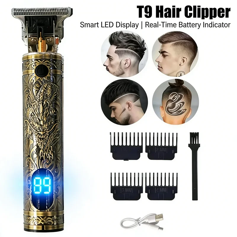 2026 T9 Professional Hair Clipper/Accessories for Men | USB Fast Charging | Beard/Body/Hair Trimmer | Precision Electric Shaver