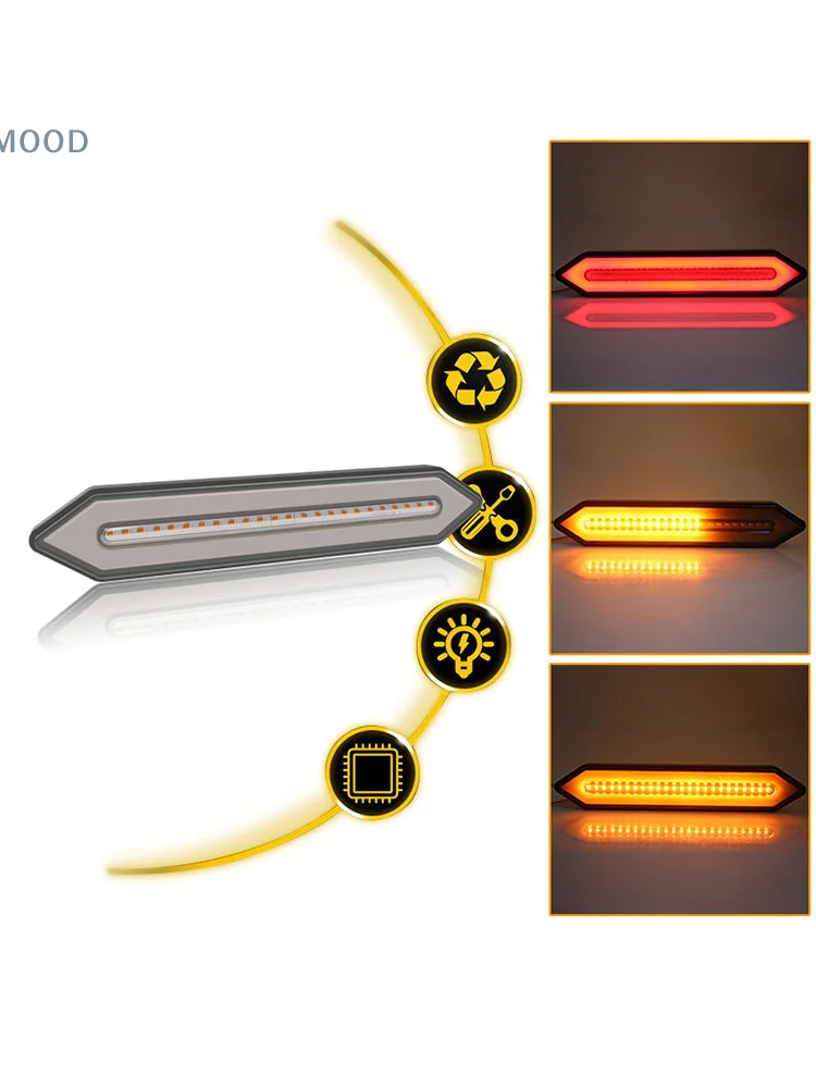 3 في 1 100 LED السيارات شاحنة مقطورة ضوء إضاءة مقاومة للماء الفرامل الذيل ضوء ثلاثية الأبعاد تدفق مصباح إشارة مصباح