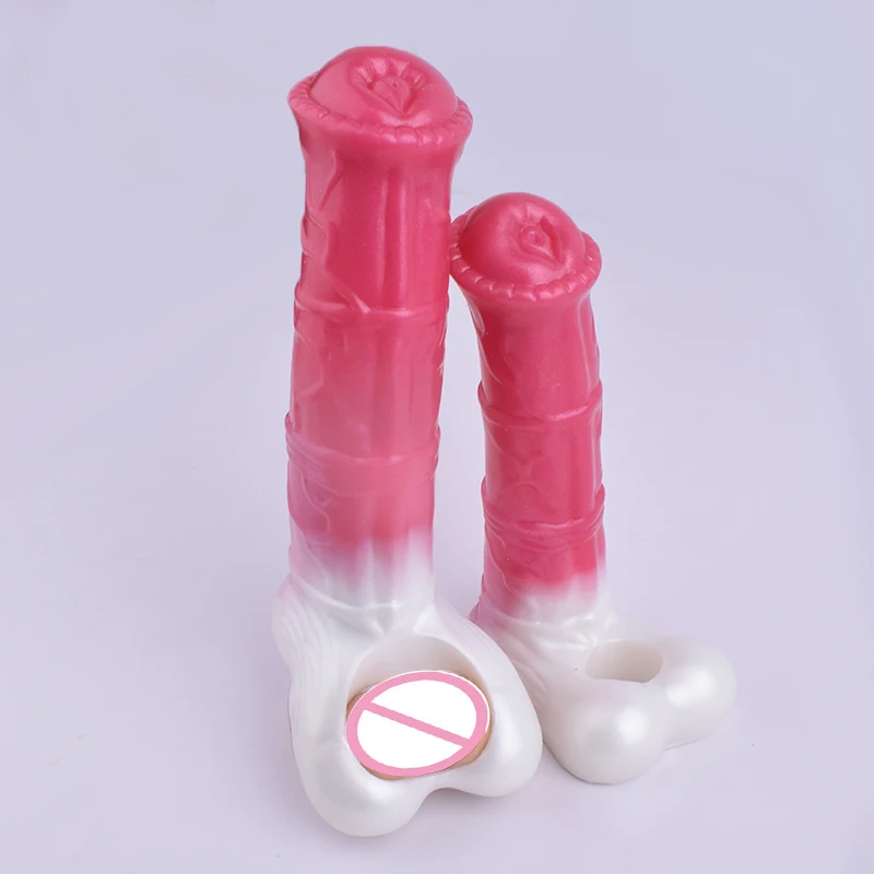 FKRO Animal Horse Penis Sleeve Fantasy Dick Enlargement Silicone Sex Toys For Couple Wearable Cock Sheath Reusable Condom