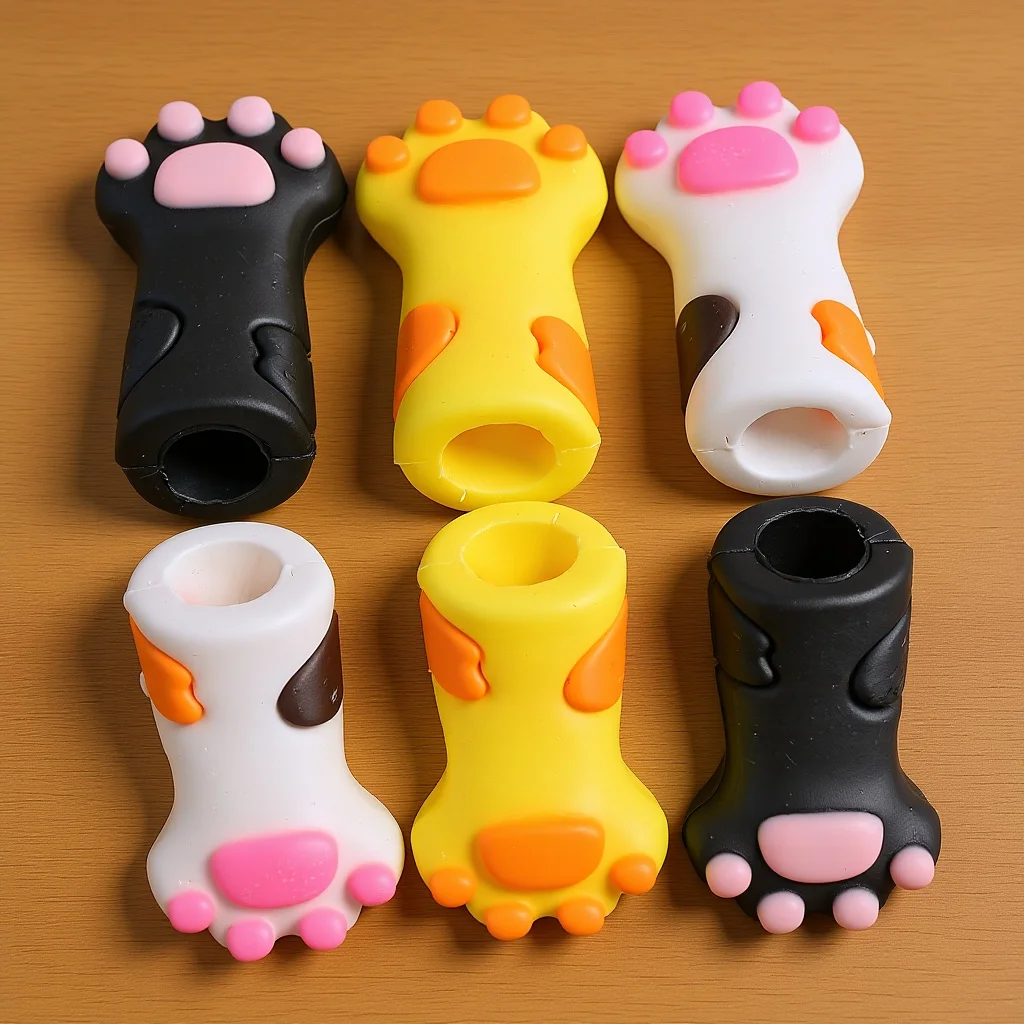 

6pcs Cat Paw Dead Skin Scissor Covers Silicone Protective Cuticle Nipper Holder For Manicure Pedicure Tool Storage Cap