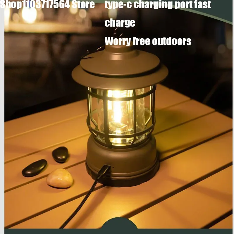 

USB Rechargeable Camping Light Portable Camping Lanterns Hanging Tent Light Stepless Dimming with Solar Charging