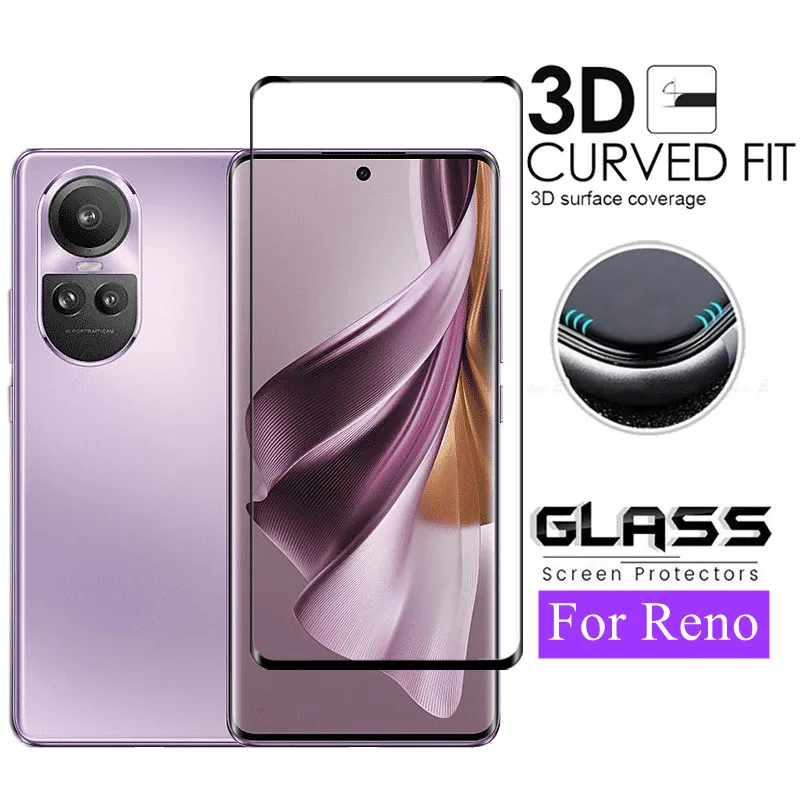 Full Cover Glass For OPPO Reno 10 Pro 5G Screen Glass Reno 10 Pro Screen Protector 3D Protective Phone Lens Film Reno 10 Pro