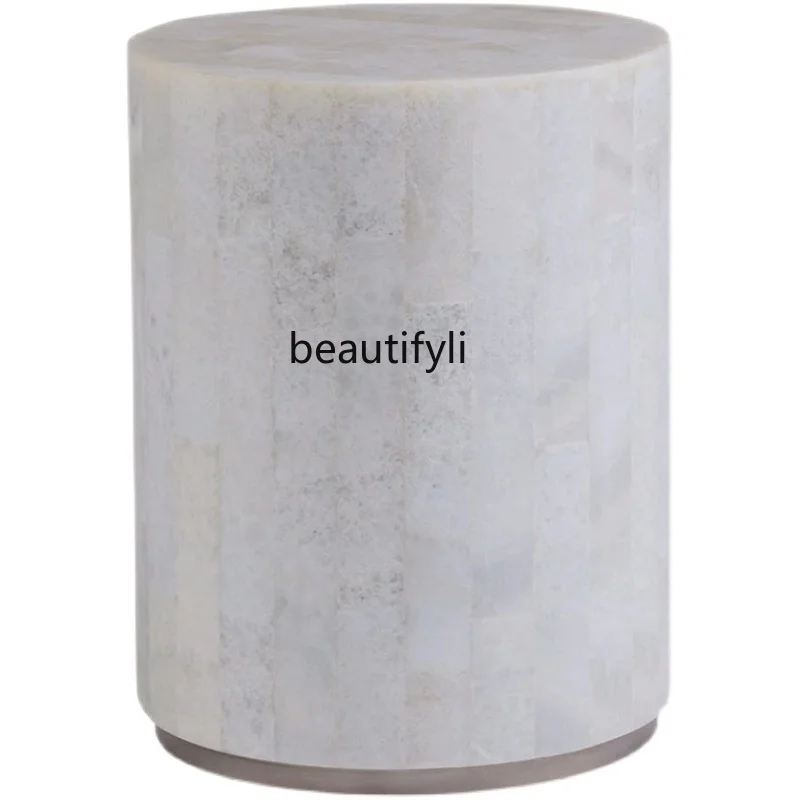 

Nordic Mild Luxury Marble Side Table Model Room Living Room Bedroom round Corner Table