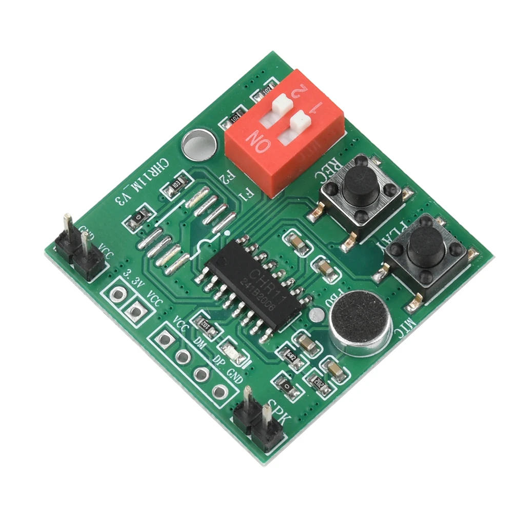 CHR11M DC 2-5,2V 35-Sekunden-Tasten-Aufnahmemodul Spielzeug-Aufnahmebox Unterstützt Externes FLASH 2-Positionen-DIP-Schalter – Detail 8