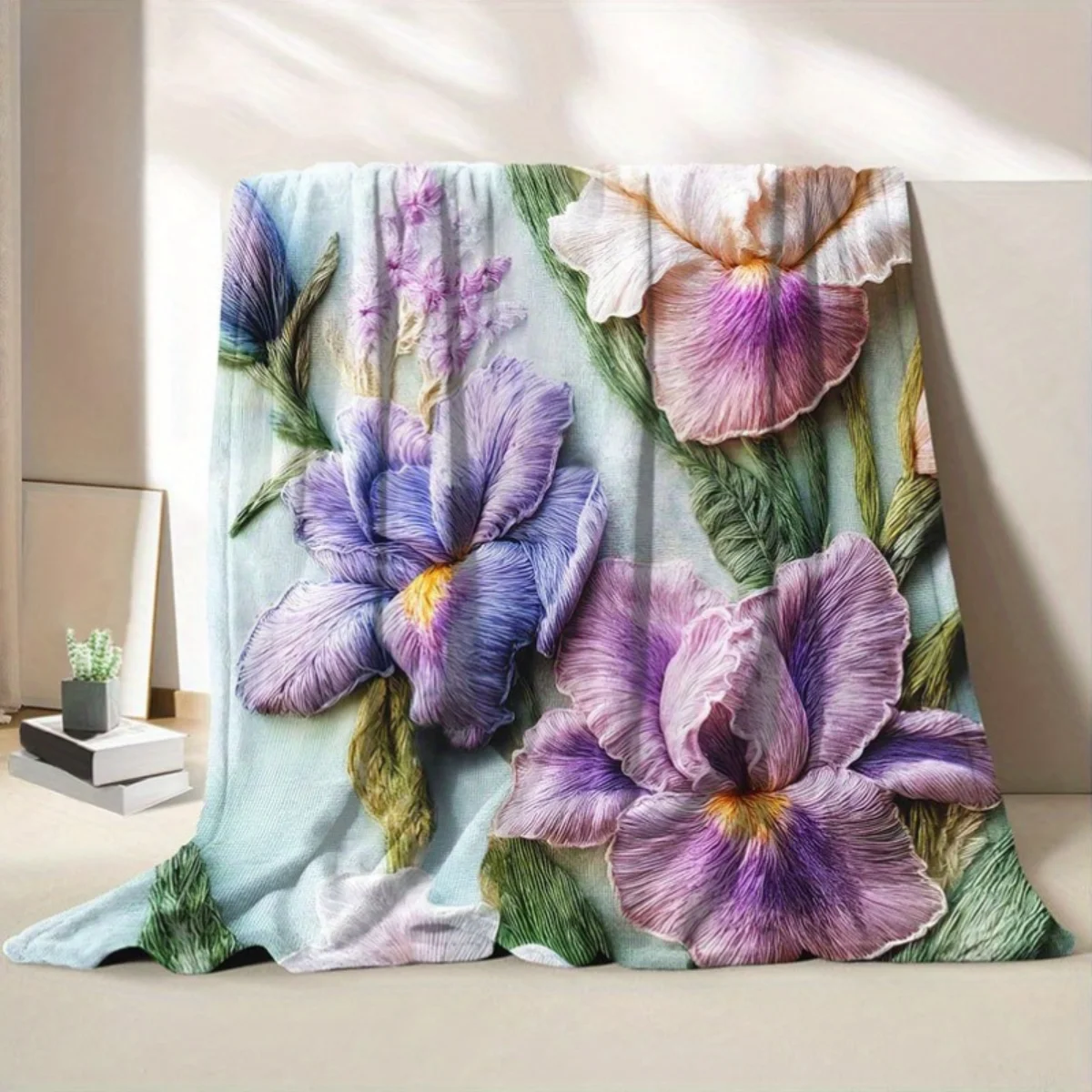 1 بطانية فلانيل مطبوعة بالزهور من أليس - دافئة ومريحة، مثالية للأرائك والمكاتب والأسرة والتخييم وعيد الميلاد.