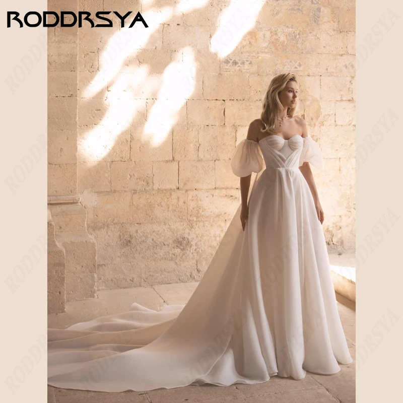 RODDRSYA sexy strapless trouwjurk voor dames chiffon afneembare mouw bruidsjurk rits rugloze vestido de noiva hoge splitsexy strapless trouwjurk voor dames chiffon afneembare mouw bruidsjurk rits rugloze vestido de noi