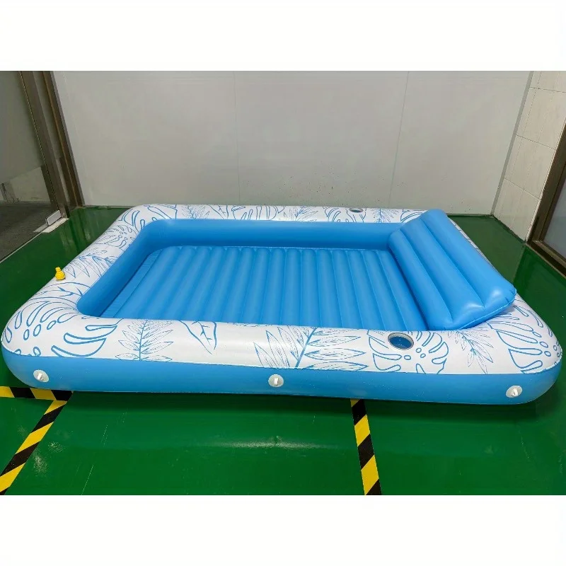 New manufacturer spot PVC inflatable single floating row maple leaf recliner foldable water-spraying maple leaf floating bed