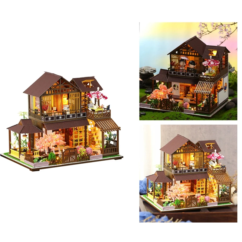 

DIY Wooden Dollhouse Set The Best Gift For Adults And Teenagers Wooden Mini House Mori Journey Pavilion