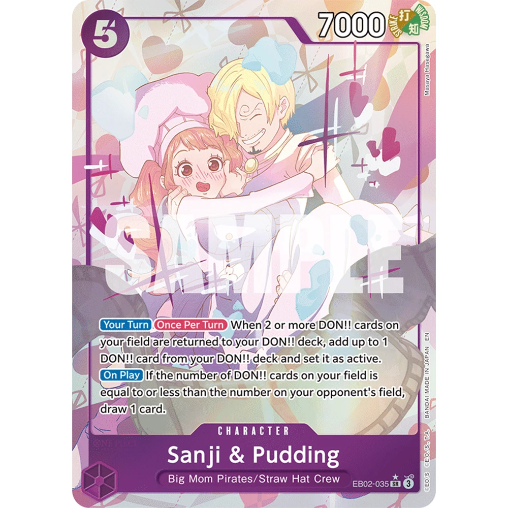 2Pcs/set Diy English One Piece Sanji Pudding OPCG Flash Card Self Made Classic Anime Collection Card Gift Toy