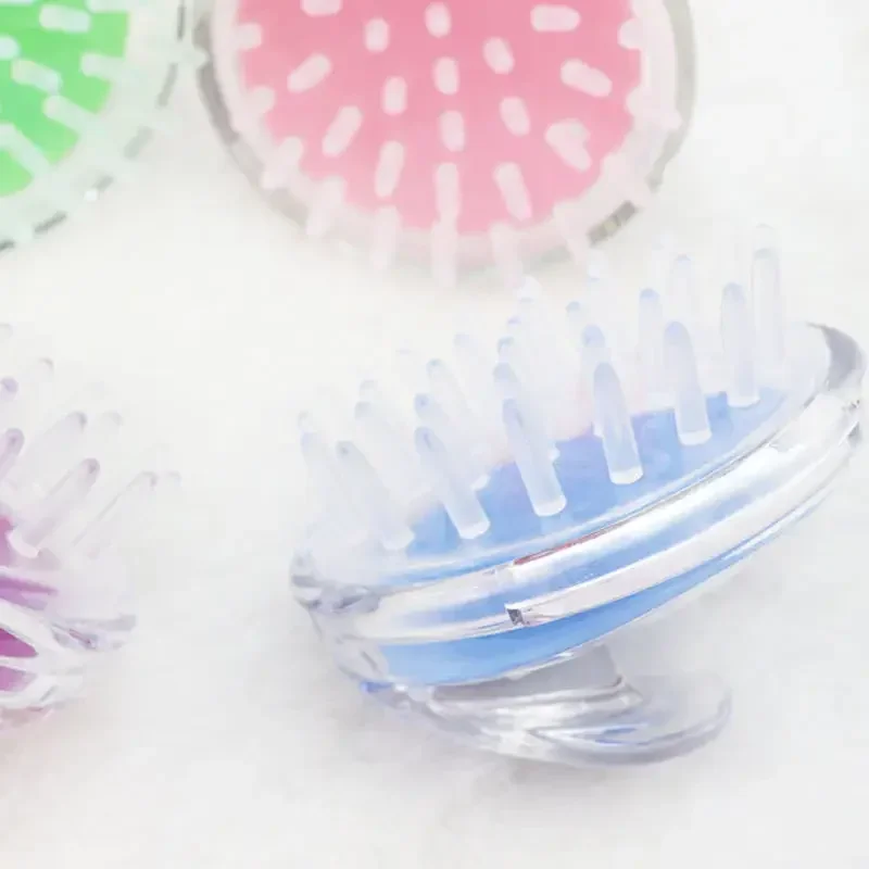 1pcs Crystal Clear Shampoo Brush Scalp Massager Hair Growth Shampoo Brush Silicone Head Massage Brush Home Clean Massage Comb