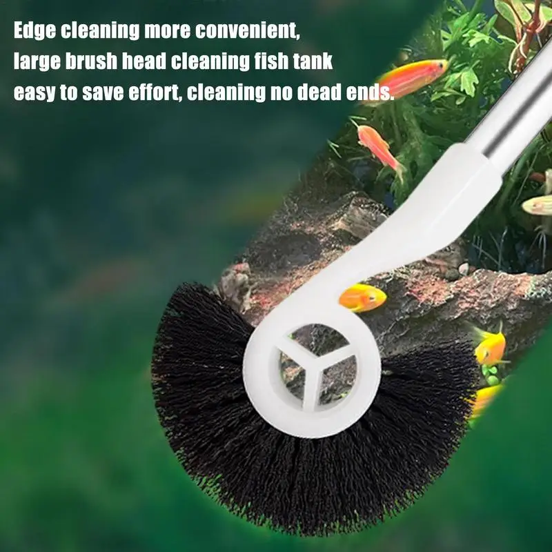 Fish Tank Cleaning Brush Long Handle Aquarium Cleaning Tool Reusable Algae Scrapers Cleaner Tools Deep Cleaning Aquarium Brushes