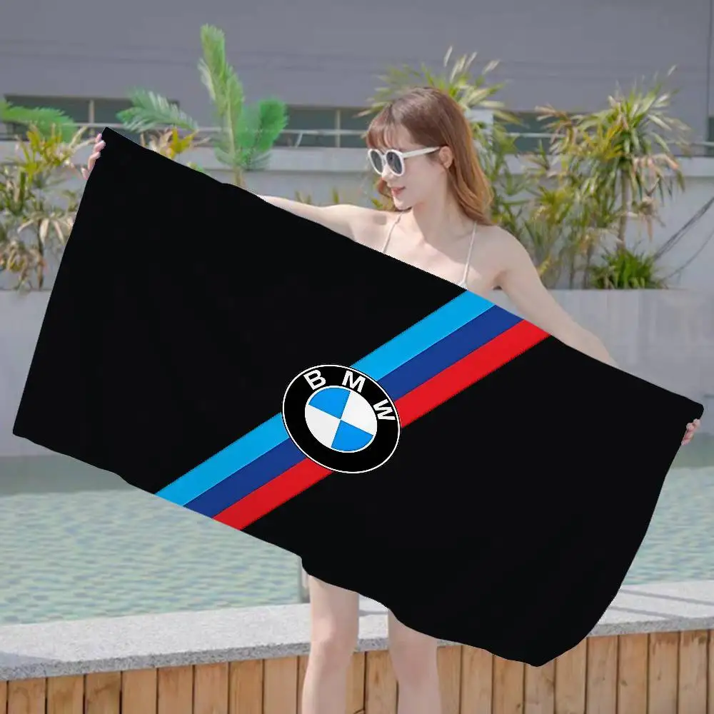 Car B-BMW Bath Towel Microfiber Soft Water Absorbing Breathable For Girl Kids Decorative Cartoon Beach Towel
