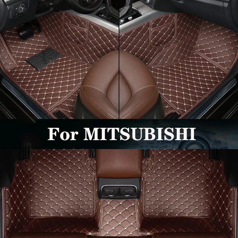 

New Side Storage Bag With Customized Leather Car Floor Mat For MITSUBISHI Colt Plus Io Mirage Mighty Max RVR 3000GT Auto Parts