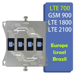 Israel Qual-Band 2G 3G 4G Repeater GSM Cellular Amplify Mobile Phone Signal Antenna 4-Band 700 900 1800 2100 Extender Antenna