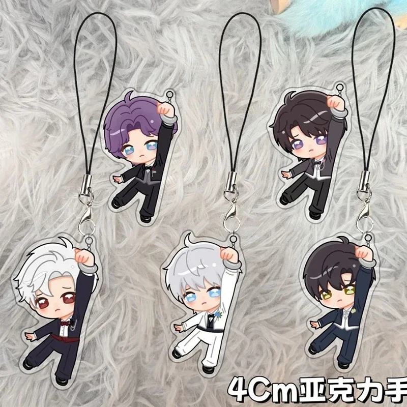 5Pcs/Lot Q Version Love and Deepspace Pendant Phone Lanyard Xavier Zayne Rafayel ralayo Sylus Caleb Mobile Phone Strap Keychain