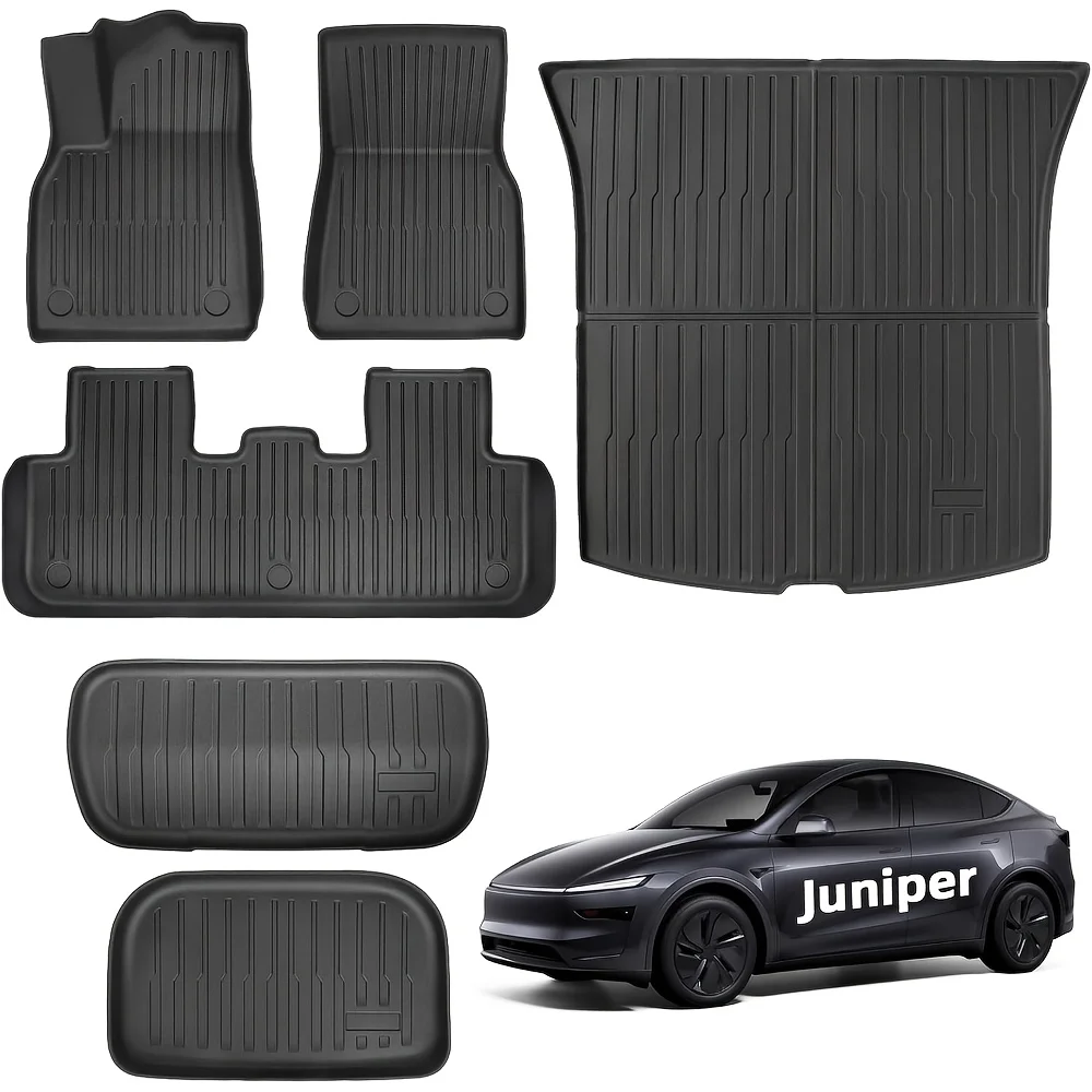 

Подходит для левого водительского сиденья 5-местного Tesla Model Y 2025 Коврики Juniper TPE, всепогодные коврики