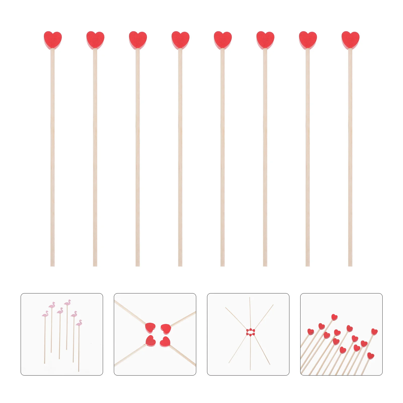 

100 Pcs Heart Swizzle Stick Honey Stirrer Coffee Rod Stirring Creamy Foods Mixing Wooden Dipper Environmentally Friendly