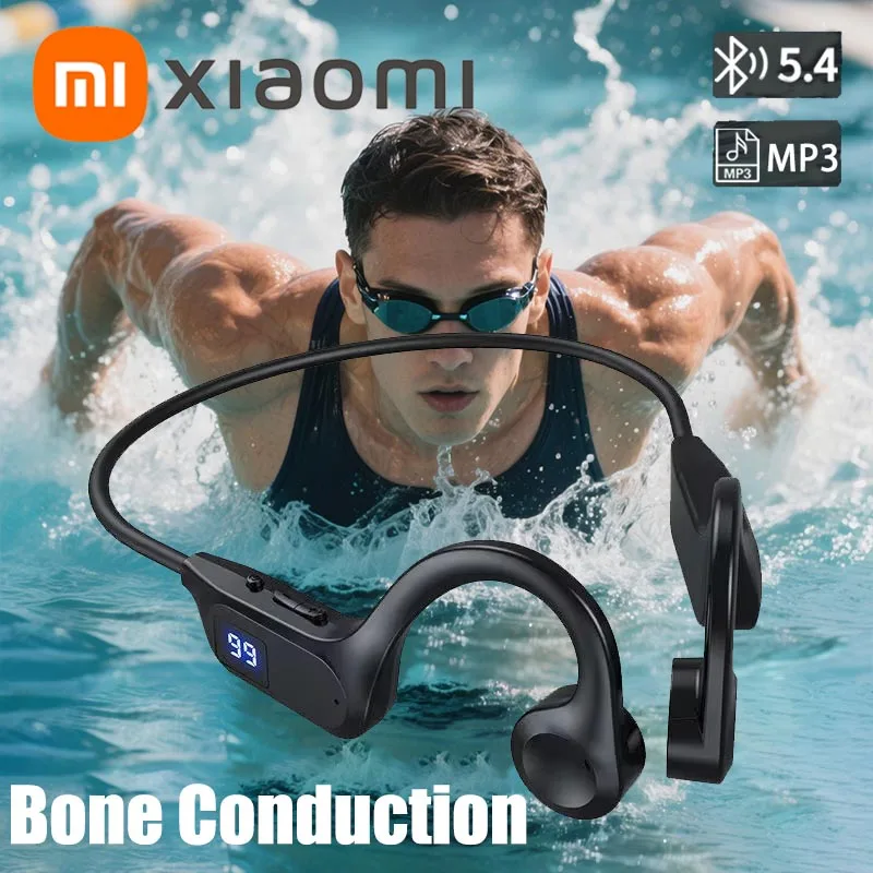 Xiaomi Air Conduction Bluetooth наушники V5.3 Plug карта памяти цифровой дисплей водонепроницаемые с микрофоном подвесные спортивные наушники