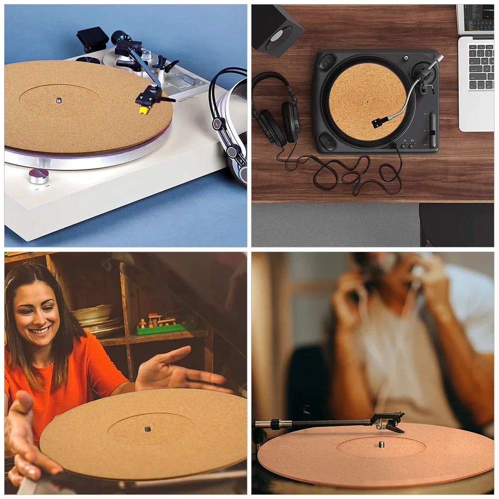 

1pcs Cork Turntable Mat Vinyl Record Protective Pad Non-Slip Anti-Static Durable Music Accessories For Record Player Disc Mat