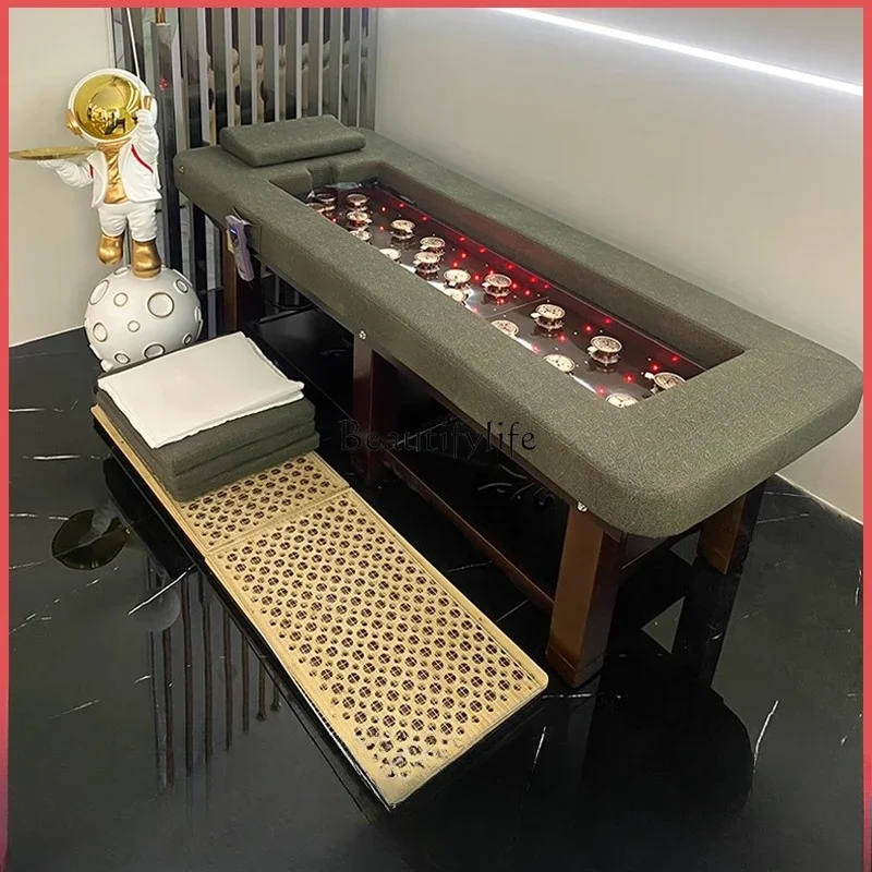 

04New Smokeless No Open Flame Moxibustion Beauty Ear Massage SPA Bed Moxa Whole Body Massage