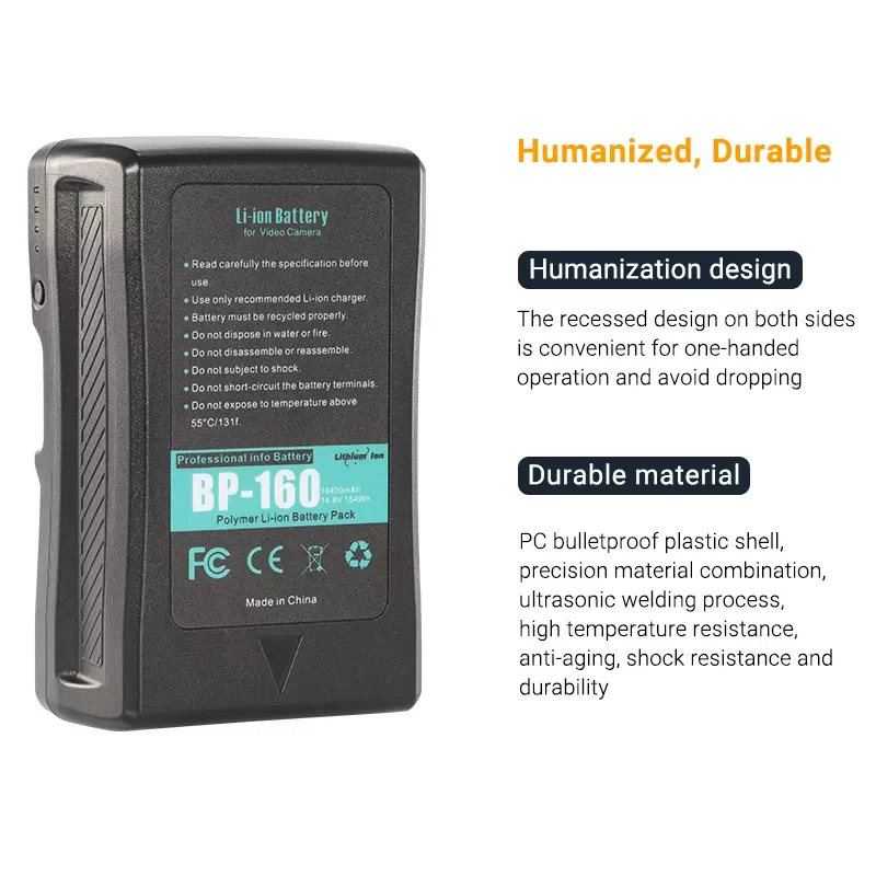 

2025 hot sale Rechargeable Real Capacity BP160 Lithium Batteries V Mounts Compact Mamen Own Brand v Lock Battery