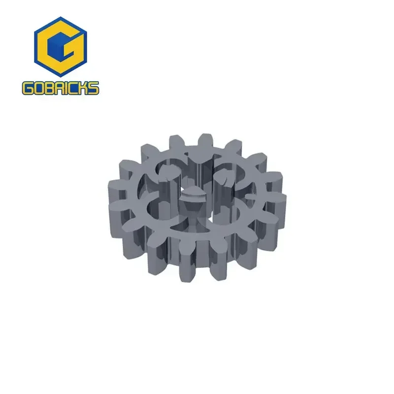 Gobricks 1 Pcs Gear 16 Tooth with Round Holes Compatible With 4019 Model Building Blocks Parts Kids Educational DIY Assembly Toy