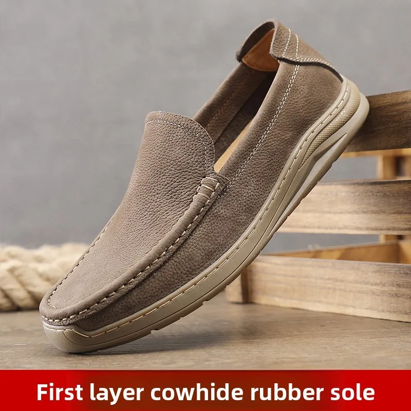 

New High-quality Leather Shoes for Men Casual Wear Breathable Soft Leather Shoes for Men with Soft Soles Lightweight Comfortable