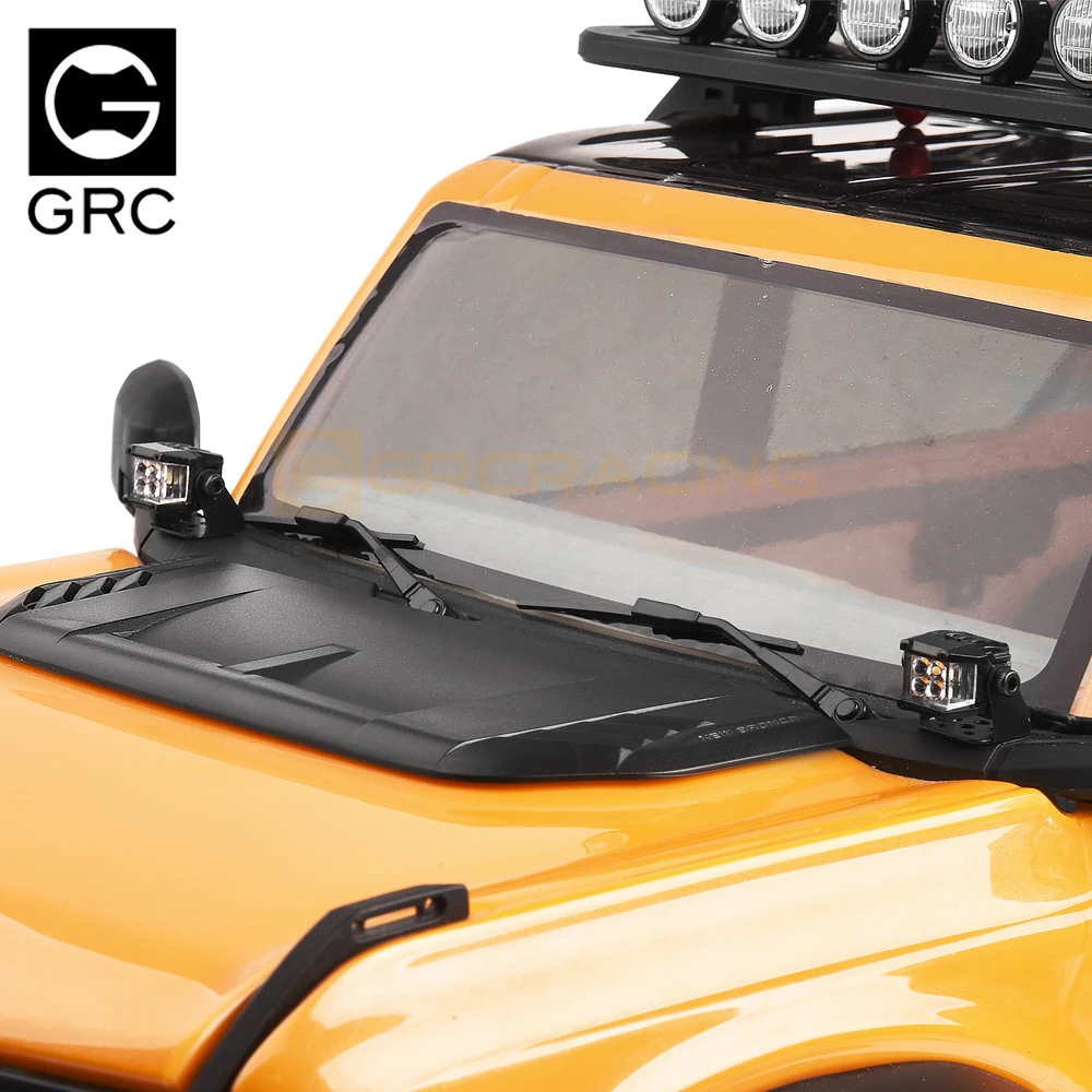 Grc 1:10 12mm Square Spotlights Led Simulation Searchlight Scale Light 1:10 For Trx4 Bronco Defender G500 Scx10 Mst #g157s