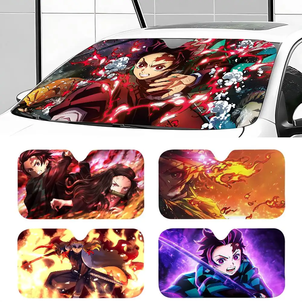

Anime D-Demon S-Slayer Windshield Sunshade Customized Aluminium Foil Car Window Windscreen Cover Sunscreen Curtain