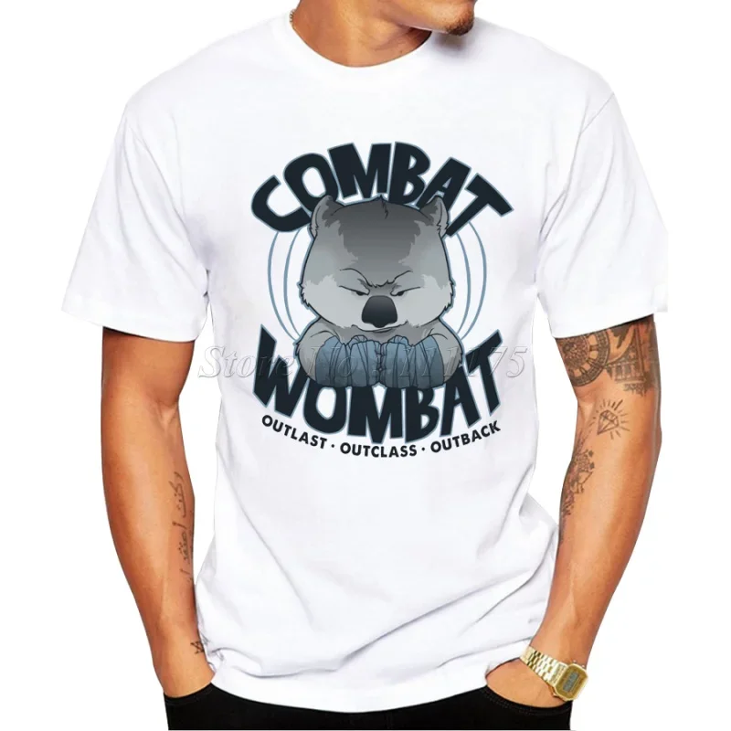 2024 Men's Fighting Wombat Design T Shirt Male Fashion Cool Tops Hipster Printed Summer Tees