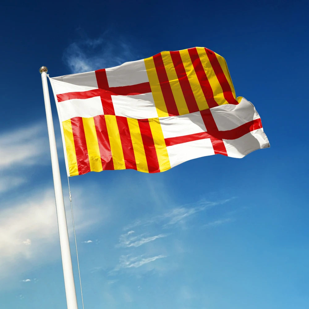 3x5 Ft Barcelona Flag Vivid Color and Fade proof a City of Spain Flags Polyester with Brass Grommets
