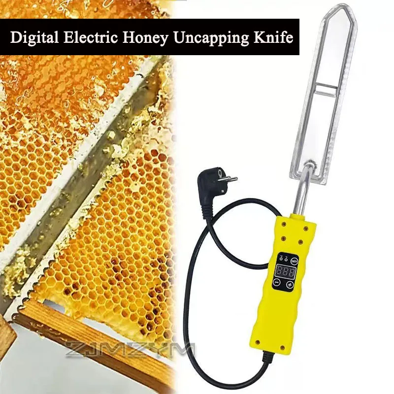 Digital Electric Honey Uncapping Knife Adjustable Temp Stainless Steel Heated Honey Cutter Beekeeping Tool for Honey Extractor