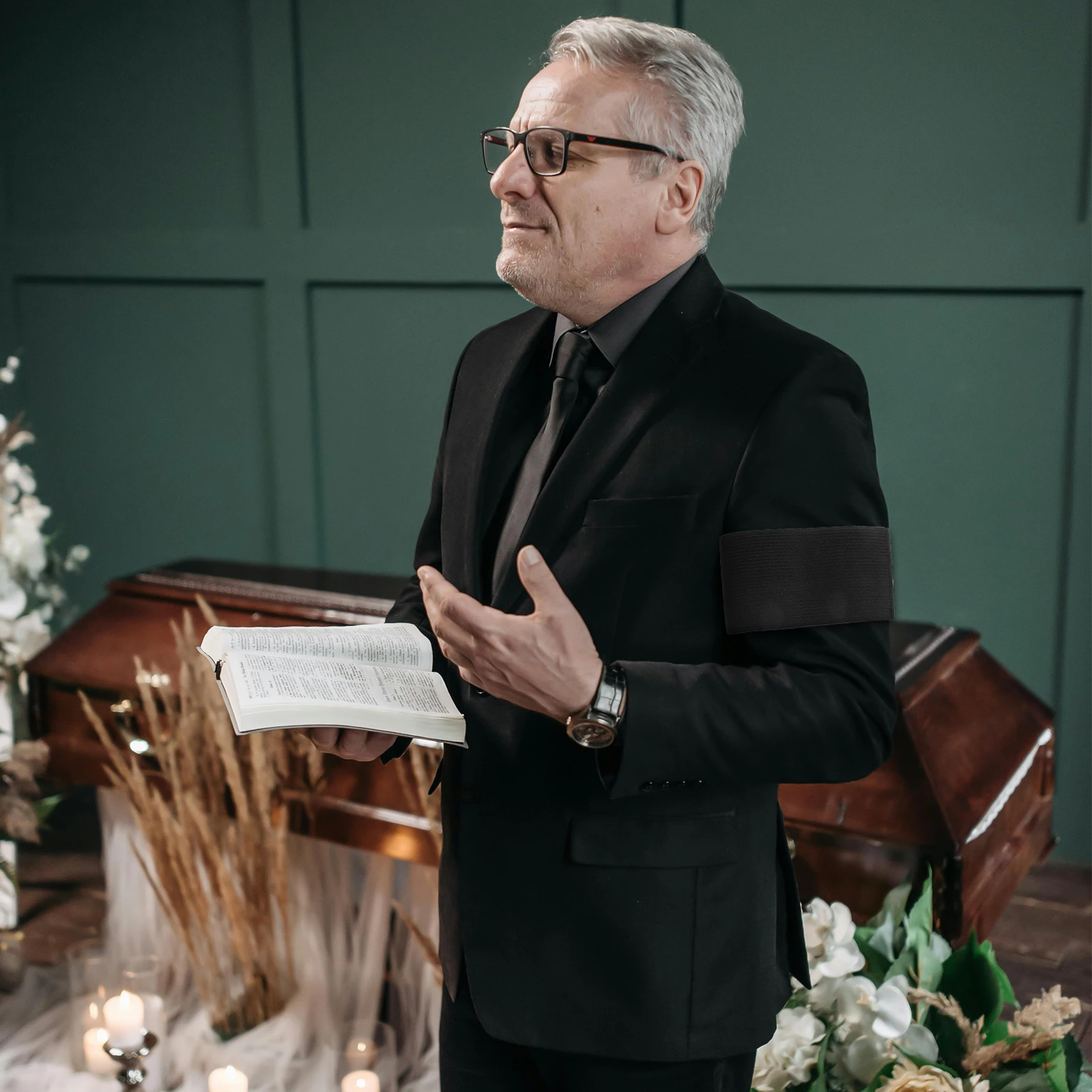 

15 шт., набор черных похоронных нарукавных повязок, эластичные траурные ленты для мемориальных услуг, почетные памятные церемонии, похорон