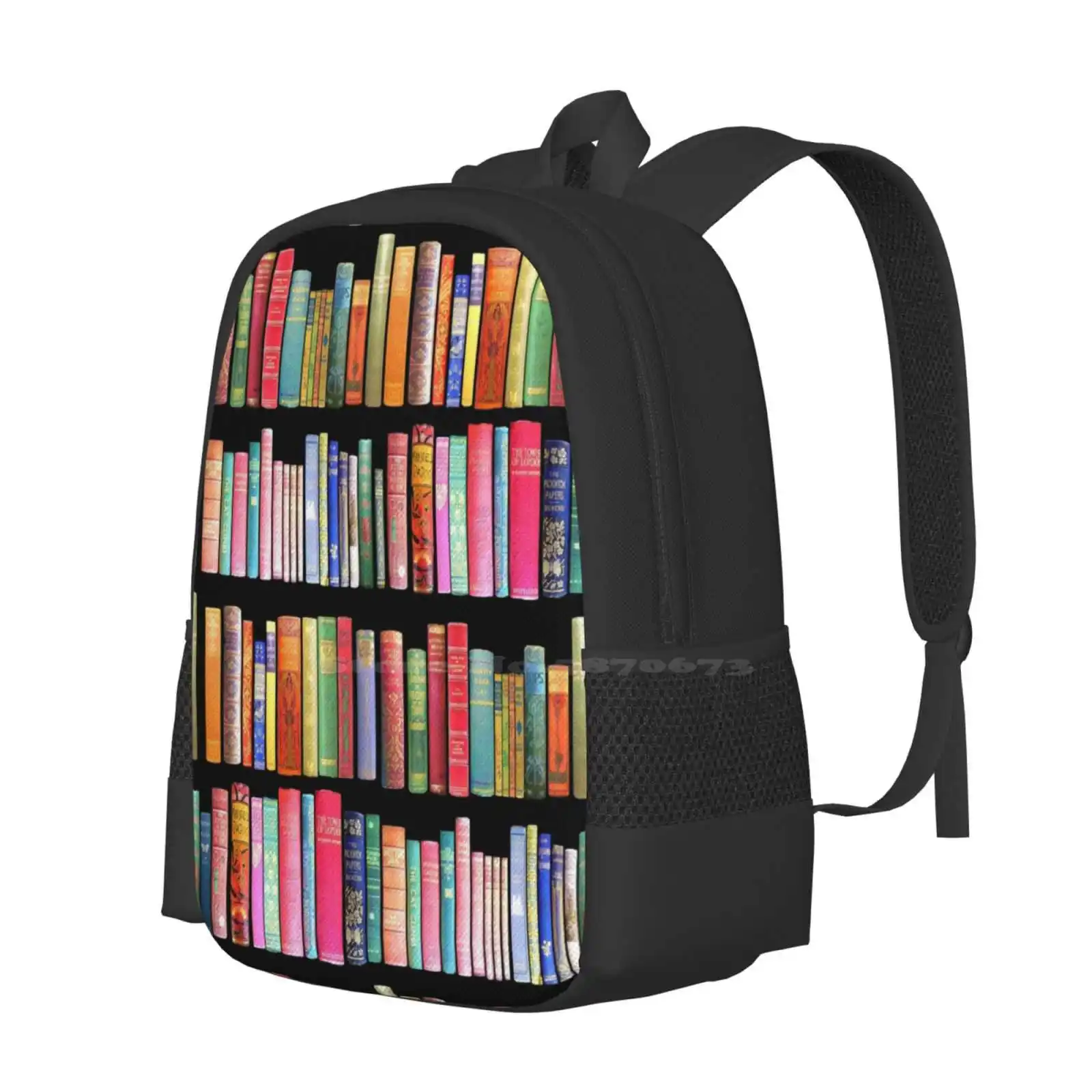 Bookworms Delight / Antique Book Library For Bibliophile Hot Sale Backpack Fashion Bags Vintage Bookshelf Retro Bookshelf