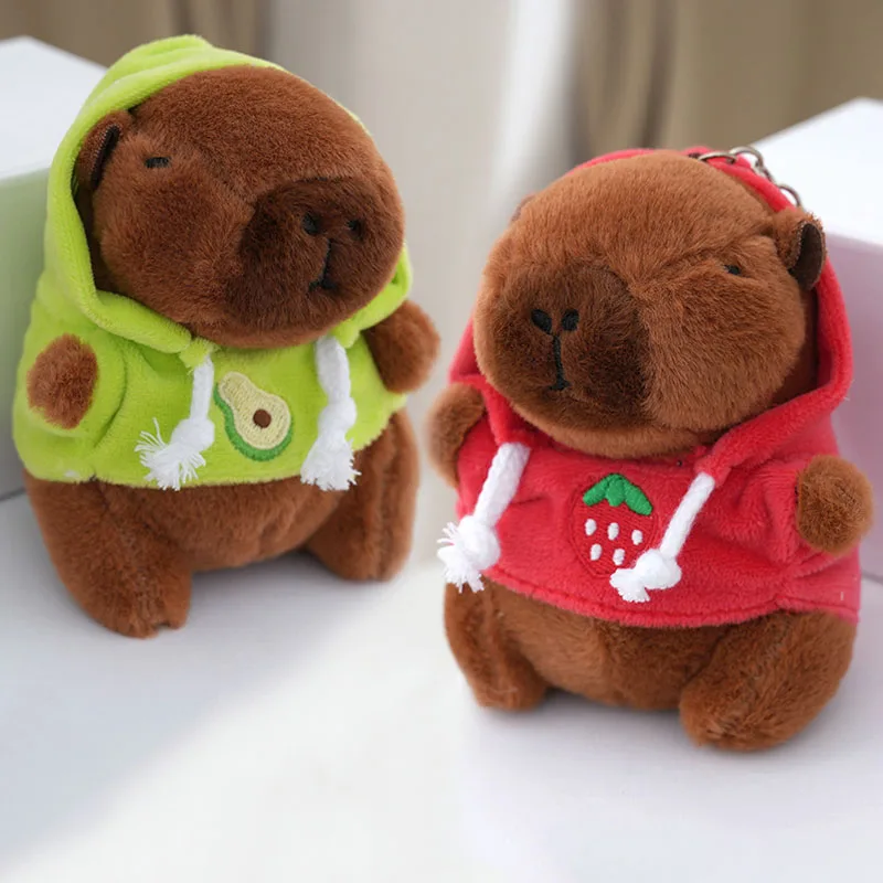 Lindo Colgante de Peluche de Capibara de Dibujos Animados, Adorno para Colgar en Bolsos, Llavero de Capibara, Colgante para Coche, Adorno de Muñeco para Escritorio