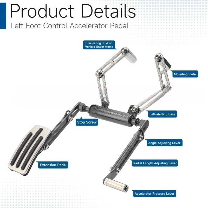 

Новинка для 2025, помощи вождения, левая нога, педаль акселератора, воздушная педаль, удлинение для автомобилей для инвалидов