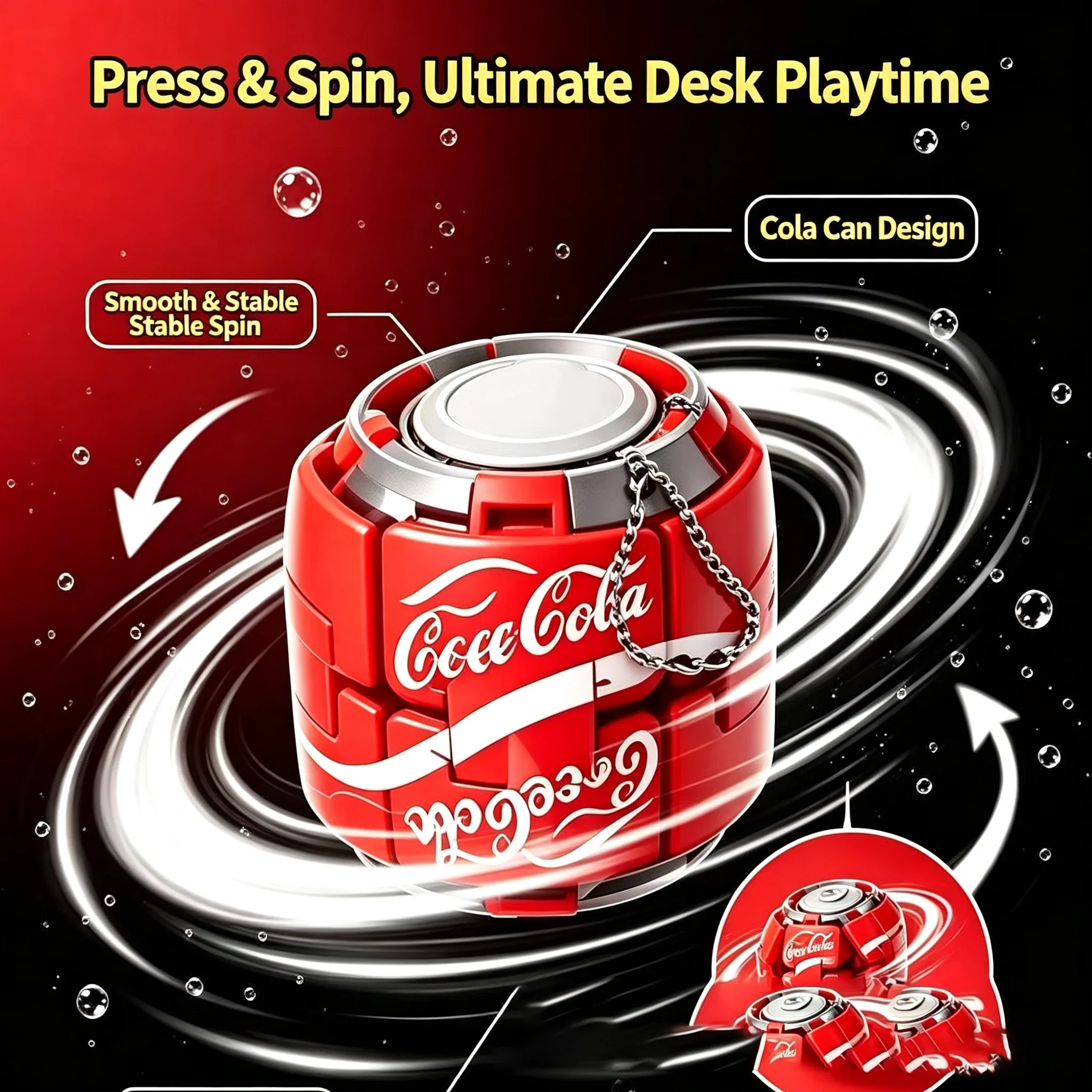 *popular 5cmCoke can slider creative stress-relieving toys fingertip spinners with pressing can designs for stress relief toys