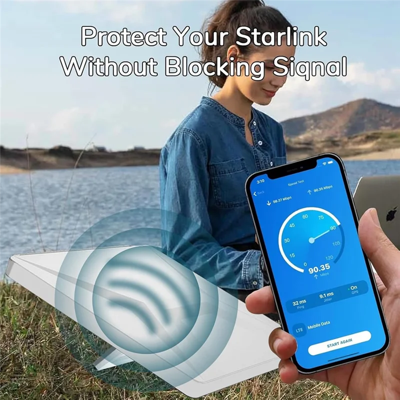 

For Starlink Mini Protective Cover,Zero Signal Blocking Starlink Mini Cover For Outdoor,With 2 Hanging Hooksabgi