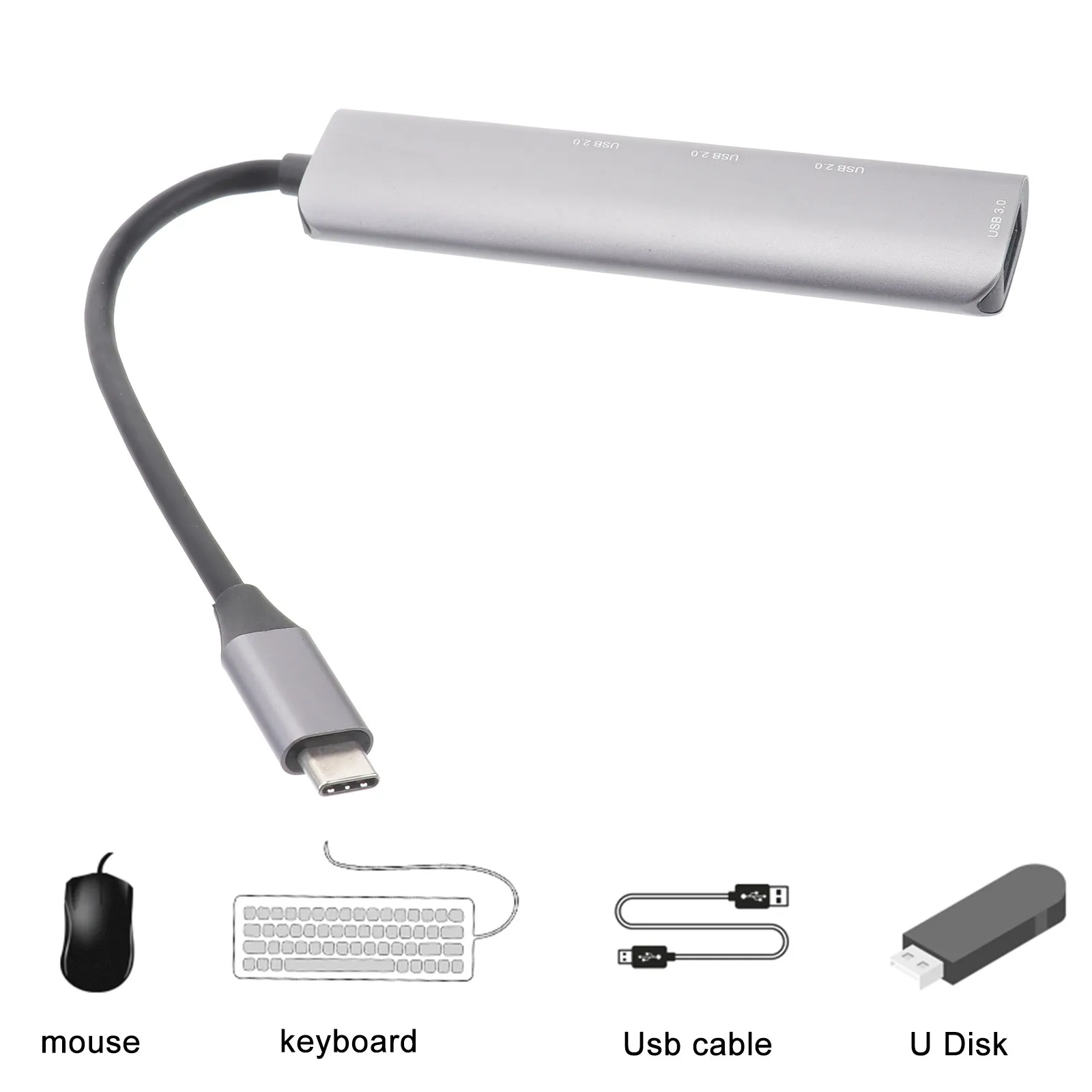 

USB C Hub 3.0 4 Port Multi Adapter OTG Expansion Transfer Dock for Air Notebook Computer Accessories