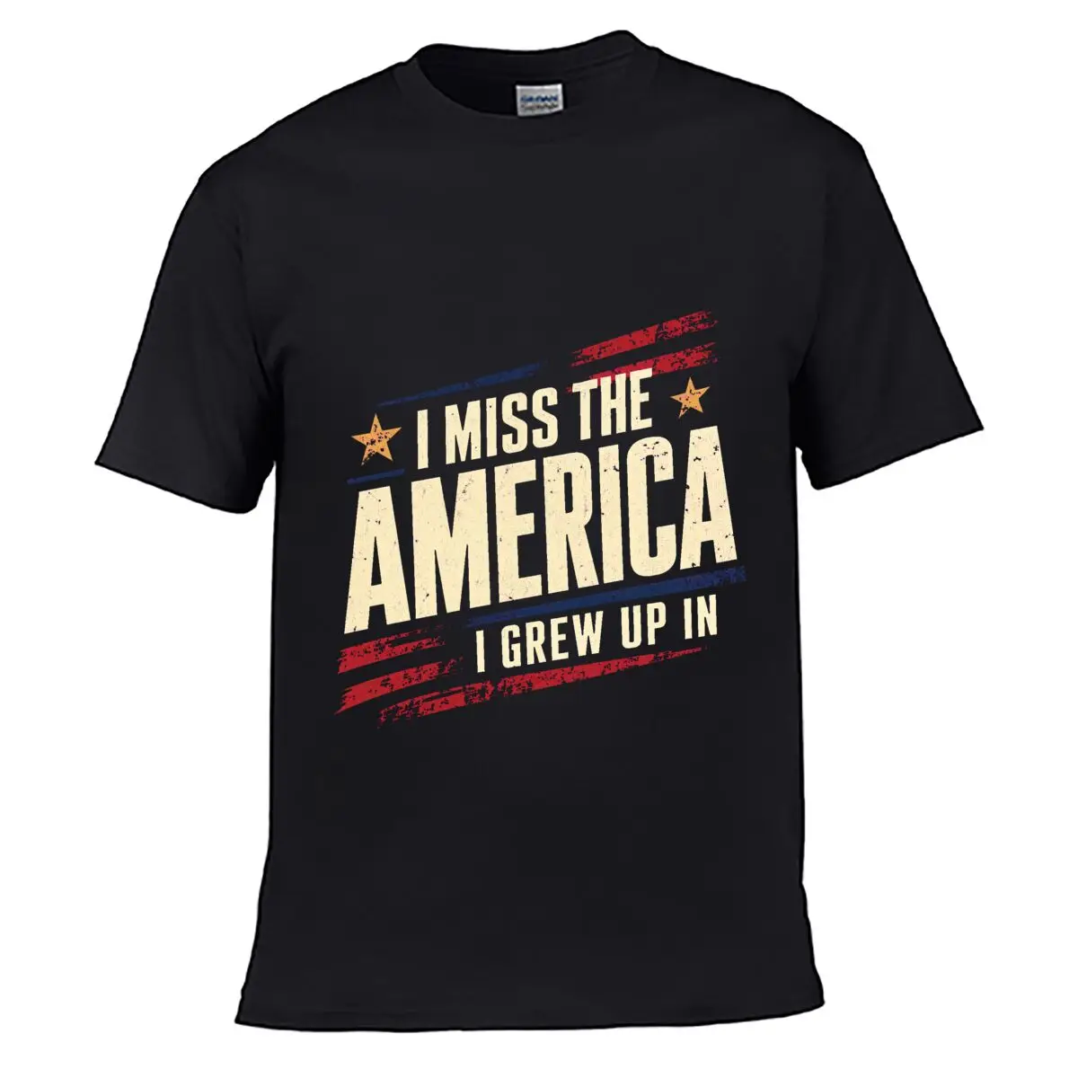 T-shirt d'été vintage pour homme, style délavé et vieilli, avec motif souvenir de la ville natale patriotique