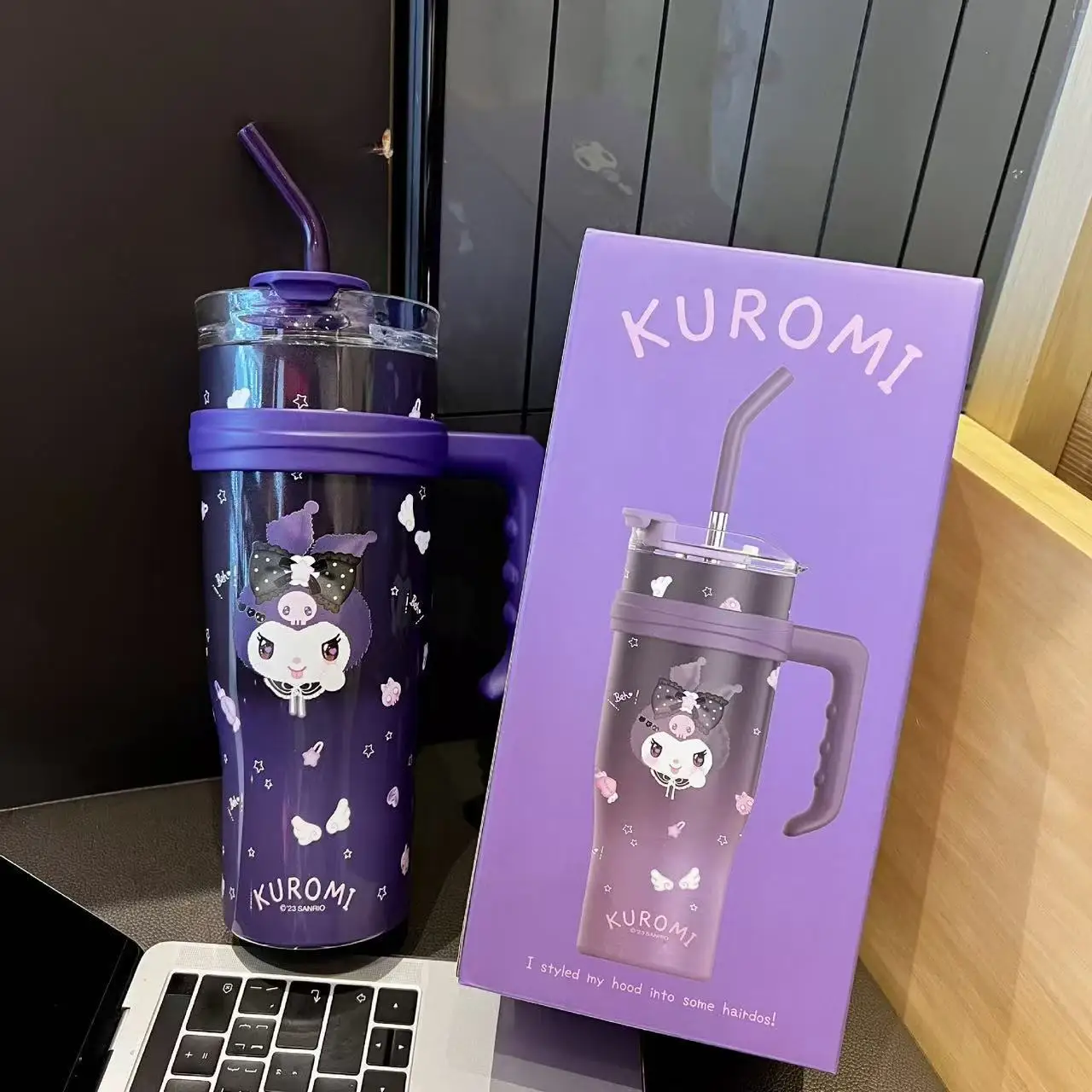 

Sanrio Kuromi Thermos Bottle Cinnamoroll Sippy Water Cup Melody Vacuum Flask Kawaii Stainless Steel High Capacity Insulated Mug