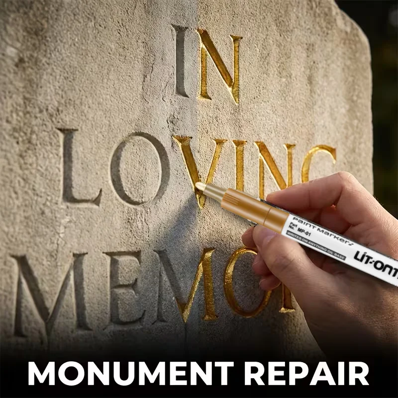 

2 шт. золотых надгробных знаков | Восстанавливает текстуру камня, устойчив к атмосферным воздействиям, на масляной основе, с тонким наконечником, для ухода за гранитом/мрамором.