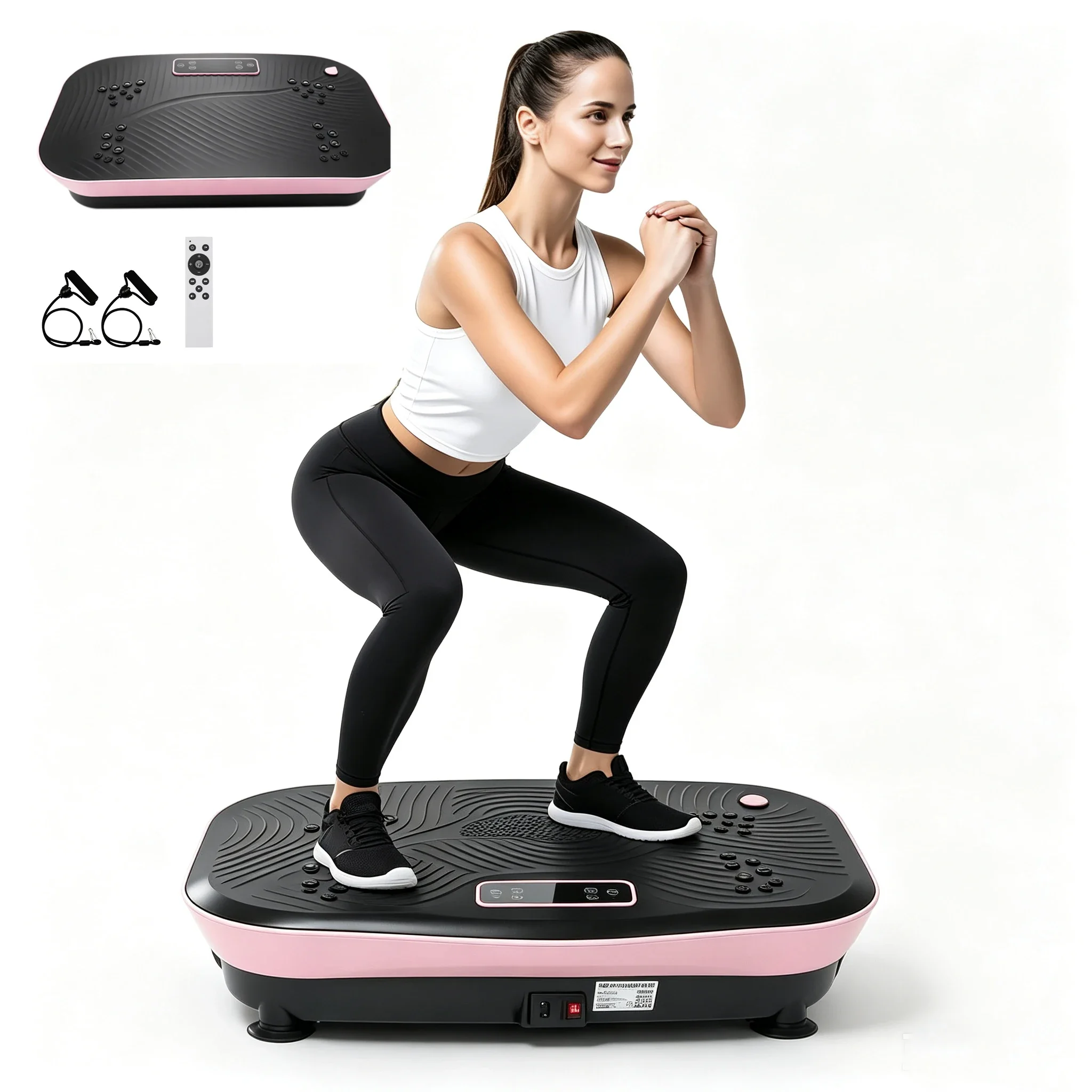 Platforma wibracyjna do ćwiczeń fitness z automatyczną regulacją prędkości, urządzenie do treningu mięśni i modelowania sylwetki. (Blue)