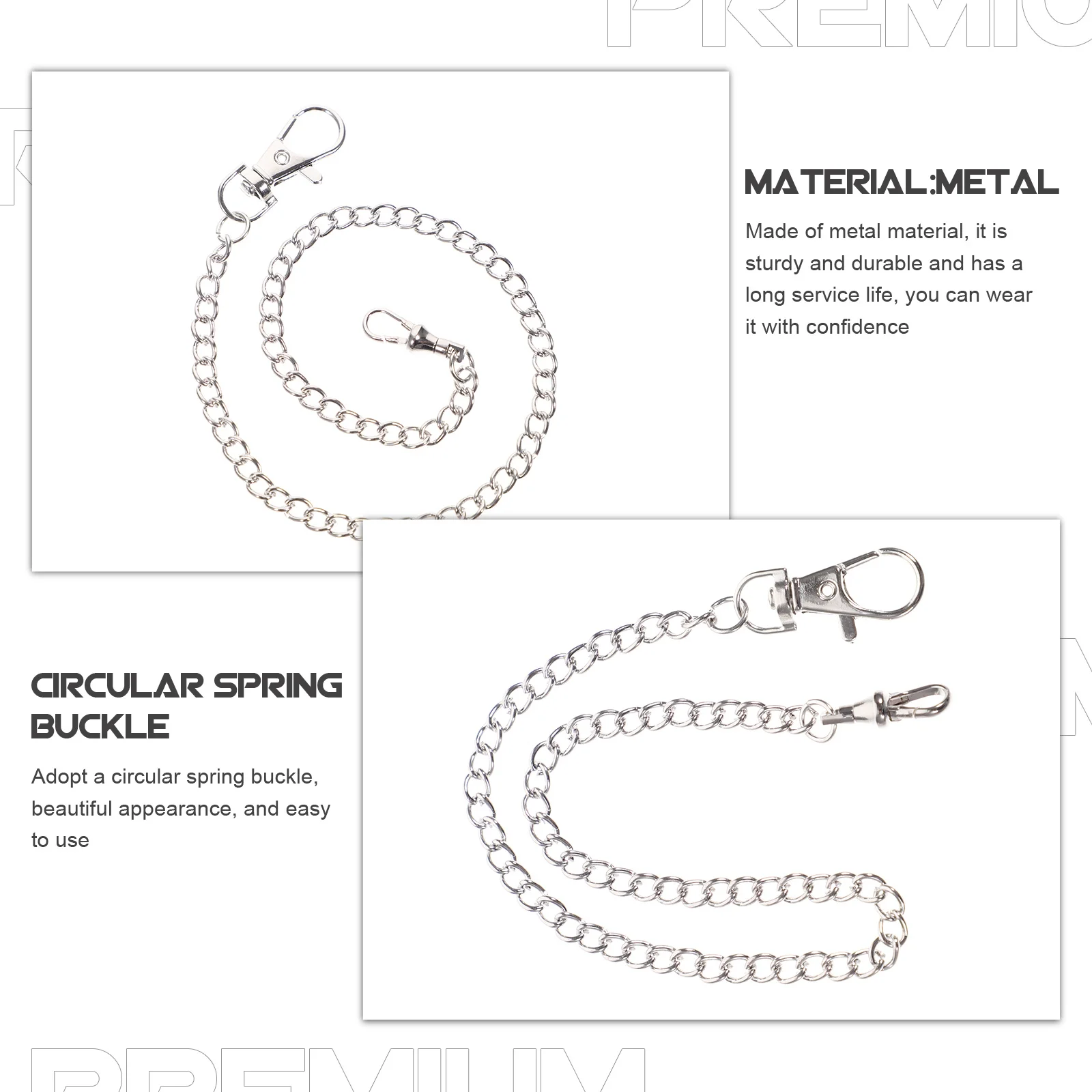 ساعة جيب سلسلة السراويل المعدنية سلسلة للرجال الجينز المحفظة الزخرفية مشبك قفل الملابس التبعي نمط خمر