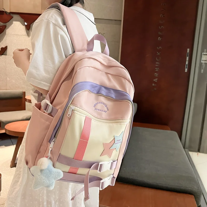 Fashion Cute Junior High School Schoolbag College Style Girl Student Large Capacity Trendy Laptop Book Bag Teens Travel Backpack